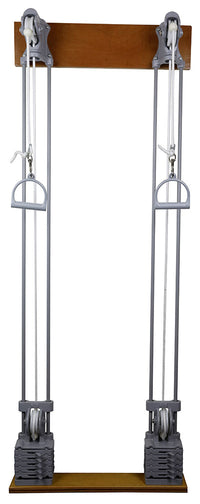 CanDo Chest Weight Pulley System - Single handle (mid) - two towers - 10 x 2.2 lb weights — for Strength Training and Rehabilitation