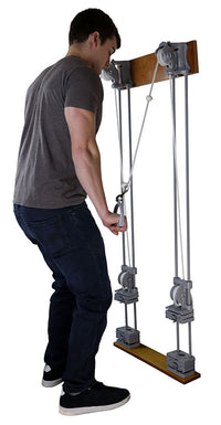CanDo Chest Weight Pulley System - Single handle (mid) - two towers - 10 x 2.2 lb weights — for Strength Training and Rehabilitation