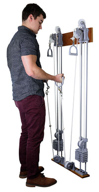 CanDo Chest Weight Pulley System - Dual handle (lower, mid) - two towers - 10 x 2.2 lb weights — for Strength Training and Rehabilitation