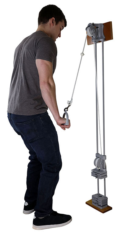 CanDo Chest Weight Pulley System - Single handle (mid) - one tower - 5 x 2.2 lb weights — for Strength Training and Rehabilitation
