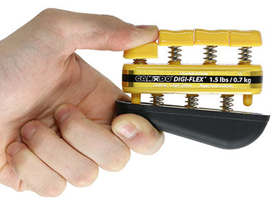CanDo Digi-Flex hand exerciser - set of 5 (yellow, red, green, blue, black), no rack — for Hand Strength and Dexterity Therapy