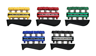 CanDo Digi-Flex hand exerciser - set of 5 (yellow, red, green, blue, black), no rack — for Hand Strength and Dexterity Therapy