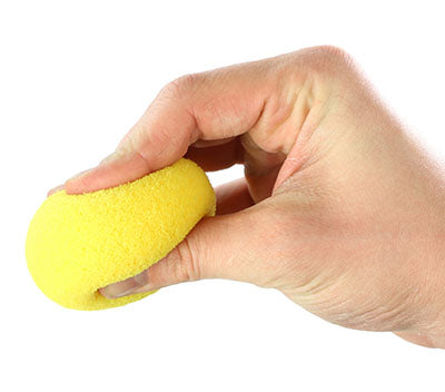 CanDo Memory Foam Squeeze Ball - 2.5" diameter - Yellow, x-easy, dozen — for Hand Strength and Dexterity Therapy