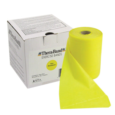TheraBand exercise band - Twin-Pak 100 yard roll - Yellow - thin (2, 50-yd boxes) — for Resistance Training and Rehabilitation