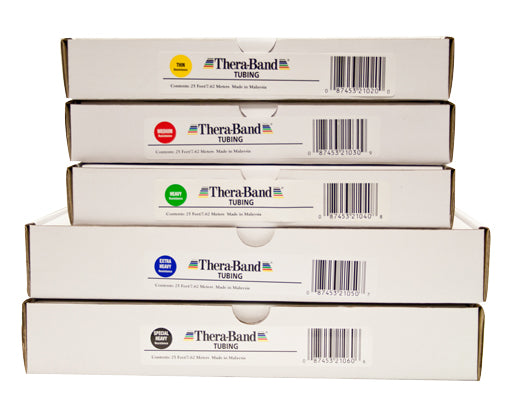 TheraBand exercise tubing - 25' roll - set of 5 (yellow through black) — for Resistance Training and Rehabilitation