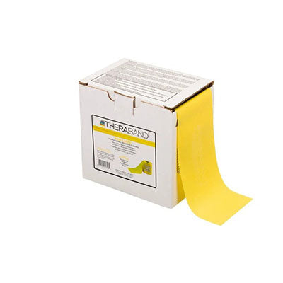TheraBand exercise band - latex free - Twin-Pak 100 yards - Yellow - thin (2, 50-yd boxes) — for Resistance Training and Rehabilitation