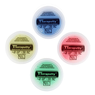 TheraPutty CanDo Theraputty Exercise Material - 2 oz - 4-piece set (yellow-blue) — for Hand Therapy and Strengthening