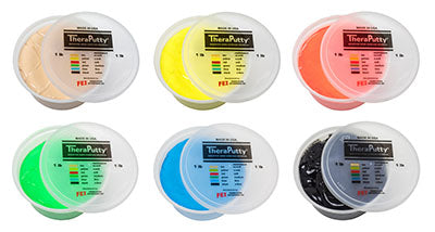 TheraPutty CanDo Antimicrobial Theraputty Exercise Material - 2 oz -6-piece (tan-black) — for Hand Therapy and Strengthening