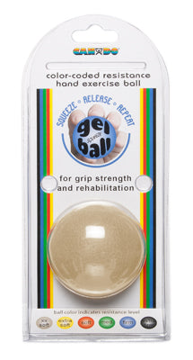 CanDo Gel Squeeze Ball, Standard Circular, Tan (XX-Light) — for Hand Strength and Dexterity Therapy
