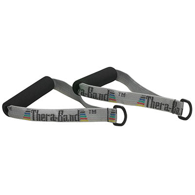 TheraBand Exercise Station, Accessory, Exercise Handles with D-Ring, Pair — for Resistance Training and Rehabilitation
