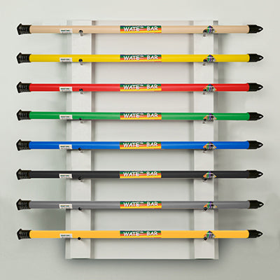 CanDo WaTE Bar, Accessory, 8 Bar Horizontal Wall Rack — for Strength Training and Rehabilitation