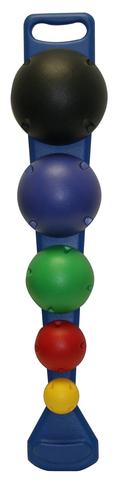 CanDo MVP Balance System, 5-Ball Set with Wall Rack (1 each: yellow through black) — for Balance Training and Fall Prevention