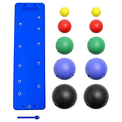 CanDo MVP Balance System, 10-Ball Set with Wall Rack (2 each: yellow through black) — for Balance Training and Fall Prevention