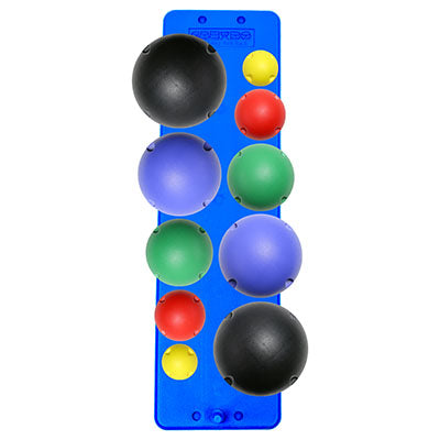 CanDo MVP Balance System, 10-Ball Set with Wall Rack (2 each: yellow through black) — for Balance Training and Fall Prevention