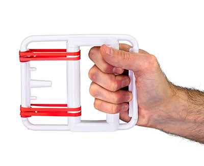 CanDo rubber-band hand exerciser, with 25 bands (5 each: tan, yellow, red, green, blue) — for Hand Strength and Dexterity Therapy