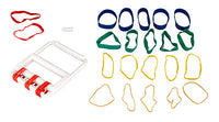 CanDo rubber-band hand exerciser, with 25 bands (5 each: tan, yellow, red, green, blue) — for Hand Strength and Dexterity Therapy