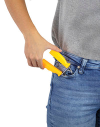 CanDo Ergonomic Hand Grip, Pair - Yellow, x-light - 3 lb — for Hand Flexion in Clinical and Institutional Care