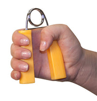CanDo Ergonomic Hand Grip, Pair - Yellow, x-light - 3 lb — for Hand Flexion in Clinical and Institutional Care