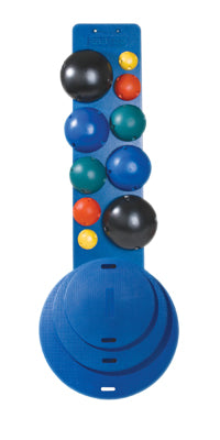 CanDo MVP Balance System, 10-Ball Set with Rack (2 each: yellow through black), Boards (16", 20", 30" diameter) — for Balance Training and Fall Prevention