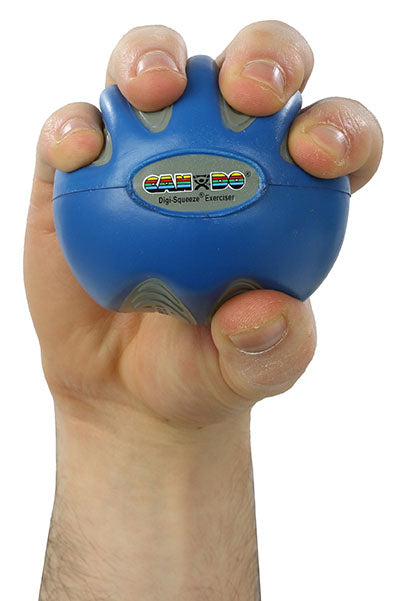 CanDo Digi-Squeeze hand exerciser - Medium - Blue, firm — for Hand Strength and Dexterity Therapy