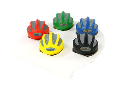 CanDo Digi-Squeeze hand exerciser - Medium - set of 5 pieces (yellow, red, green, blue, black), with rack — for Hand Strength and Dexterity Therapy