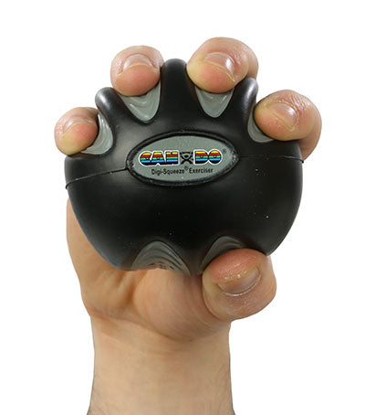 CanDo Digi-Squeeze hand exerciser - Black, x-firm — for Hand Strength and Dexterity Therapy