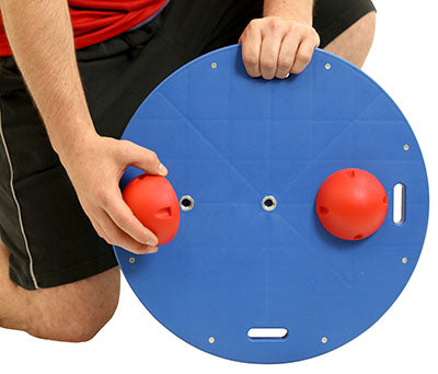CanDo Balance Board, 16" Diameter Wobble/Rocker Board with 2 Red Balls (Easy) — for Balance Training and Fall Prevention