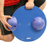 CanDo Balance Board, 16" Diameter Wobble/Rocker Board with 2 Blue Balls (Hard) — for Balance Training and Fall Prevention