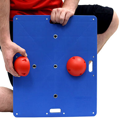 CanDo Balance Board, 16" Diameter Wobble/Rocker Board with 2 Red Balls (Easy) — for Balance Training and Fall Prevention