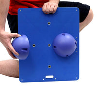 CanDo Balance Board, 16" Diameter Wobble/Rocker Board with 2 Blue Balls (Hard) — for Balance Training and Fall Prevention