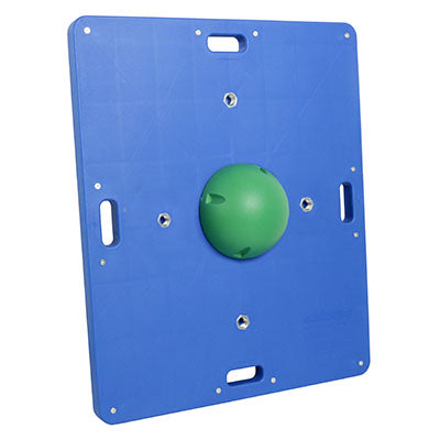 CanDo Balance Board, 15" x 18" Wobble Board with 1 Green Ball (Moderate) — for Balance Training and Fall Prevention