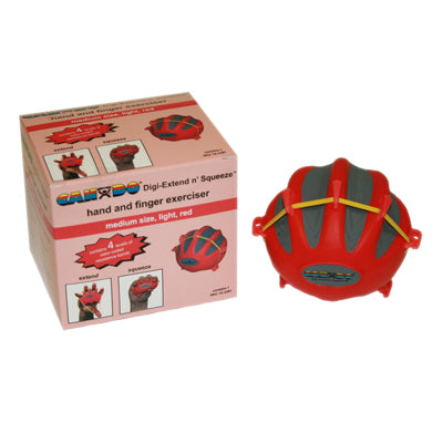 CanDo Digi-Extend n' Squeeze Hand Exerciser - Medium - Red, light — for Hand Strength and Dexterity Therapy