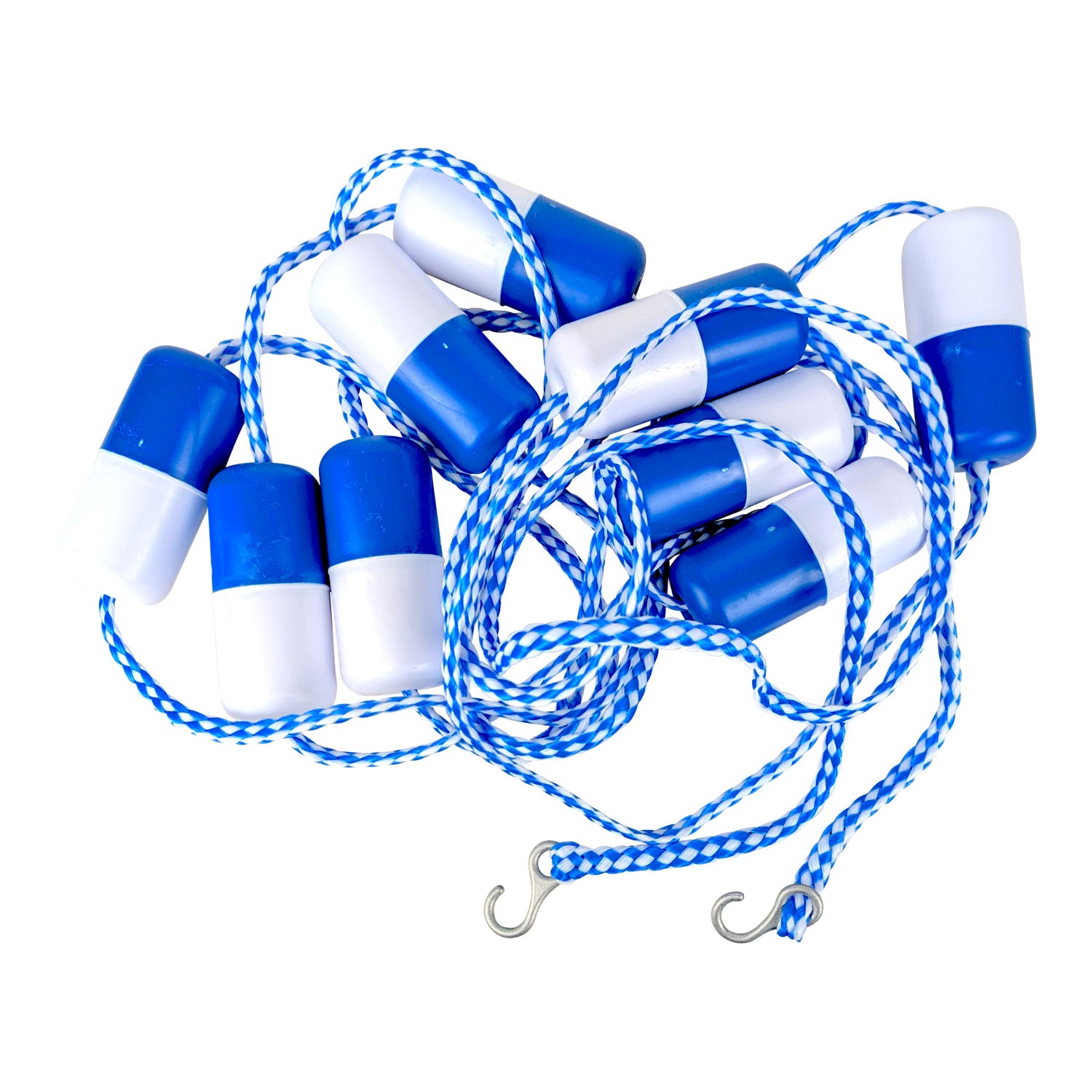 Kemp USA 10-239-25 Pool Divider Rope & Float Kit (3/4 Inch Rope with Floats & Hooks, Royal Blue /