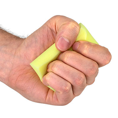 CanDo Hand Therapy Blocks, Yellow (Extra-Soft), Pack of 3 — for Hand Flexion in Clinical and Institutional Care