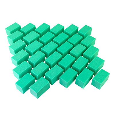 CanDo Hand Therapy Blocks, Green (Firm), Pack of 32 — for Hand Flexion in Clinical and Institutional Care
