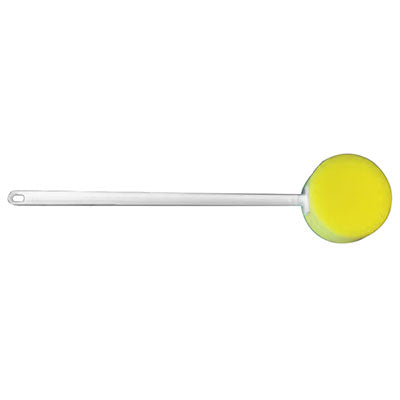 CanDo Long Scrub Sponge, Round, Bendable, Yellow — for Safe Bathing and Hygiene