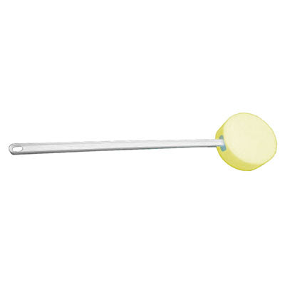 CanDo Long Scrub Sponge, Round with Scrubber, Yellow — for Safe Bathing and Hygiene