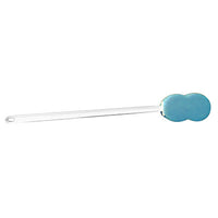 CanDo Long Scrub Sponge, Contoured, Blue — for Safe Bathing and Hygiene
