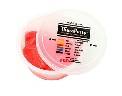 TheraPutty CanDo Sparkle Theraputty Exercise Material - 2 oz - Red - Soft — for Hand Therapy and Strengthening