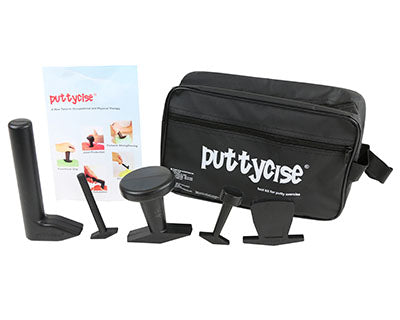 TheraPutty Puttycise Theraputty tool - 5-tool set (Knob, Peg, Key and Cap turn, L-bar), with bag — for Hand Therapy and Strengthening