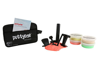 TheraPutty Puttycise Theraputty tool - 5-tool set with 4 x 6 oz putties, easy (tan-green), with bag — for Hand Therapy and Strengthening