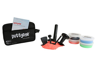TheraPutty Puttycise Theraputty tool - 5-tool set with 4 x 6 oz putties, difficult (red-black), with bag — for Hand Therapy and Strengthening