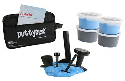 TheraPutty Puttycise 5-piece tool set w/carry bag, manual, 2 x 1 lb blue and 2 x 1 lb black putty — for Hand Therapy and Strengthening