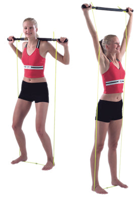 CanDo Padded Exercise Bar with Tubing, Unweighted — for Strength Training and Rehabilitation