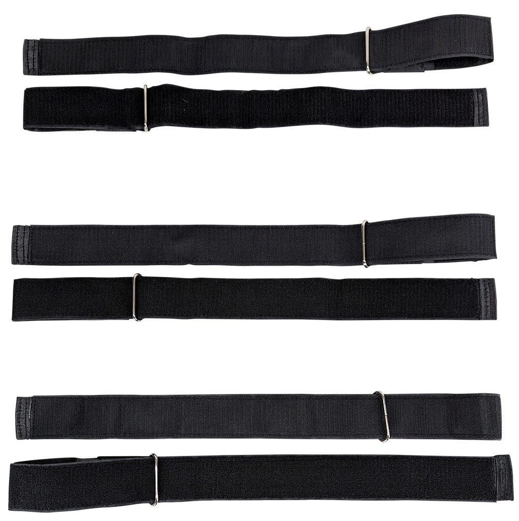 Kemp USA 10-305-BLK-PRE Premium Hook & Loop Spineboard Straps with Metal Ends, Black (Set of 3)