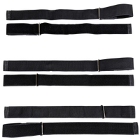 Kemp USA 10-305-BLK-PRE Premium Hook & Loop Spineboard Straps with Metal Ends, Black (Set of 3)
