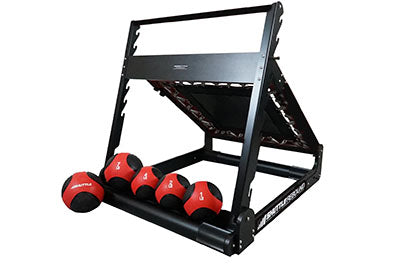 Shuttle Black Rebound Set with 5 Red Medicine Balls — for Fitness Equipment in Clinical and Institutional Care