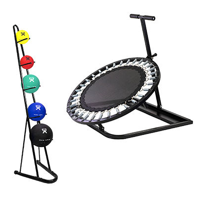 CanDo Circular Ball Rebounder, Metal Rack, 5-Piece Set (1 ea: 2, 4, 7, 11, 15 lb.) — for Strength Training and Rehabilitation