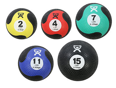 CanDo Firm Medicine Ball, 5-piece set (1 ea: 2, 4, 7, 11, 15 lbs.) — for Strength Training and Rehabilitation