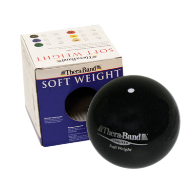 TheraBand Soft Weights ball - Black - 3 kg, 6.6 lb — for Resistance Training and Rehabilitation